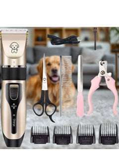 Dog Clippers, Pet Grooming Hair Clipper Low Noise|Cat Hair Trimmer|Professional Pet Clippers Shears|Dog Grooming Kit with Scissors Combs| Rechargeable Dog Shaver Tools for Dog Cat Horses Hair