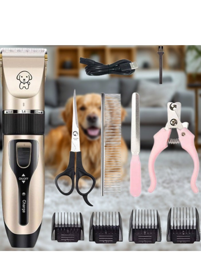 Generic - Dog Clippers, Pet Grooming Hair Clipper Low Noise|Cat Hair Trimmer|Professional Pet Clippers Shears|Dog Grooming Kit with Scissors Combs| Rechargeable Dog Shaver Tools for Dog Cat Horses Hair - Image 1