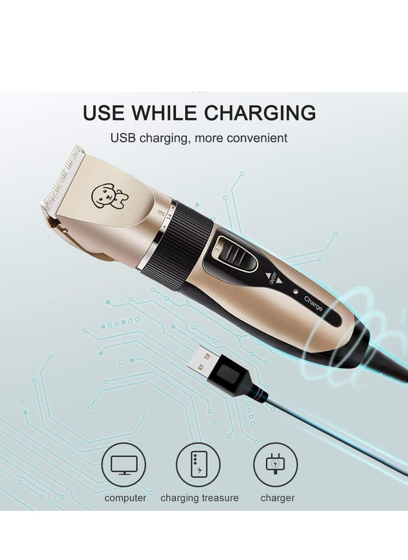 Generic - Dog Clippers, Pet Grooming Hair Clipper Low Noise|Cat Hair Trimmer|Professional Pet Clippers Shears|Dog Grooming Kit with Scissors Combs| Rechargeable Dog Shaver Tools for Dog Cat Horses Hair - Image 1
