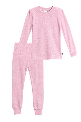 City Threads Made in USA Big Girls Thermal Underwear Set Perfect for Sensitive Skin SPD Sensory Friendly Base Layer Thermal Wear Cotton Ski Clothing for Kids Comfortable Ultra Soft, Bright Light Pink- 16 - Image 1