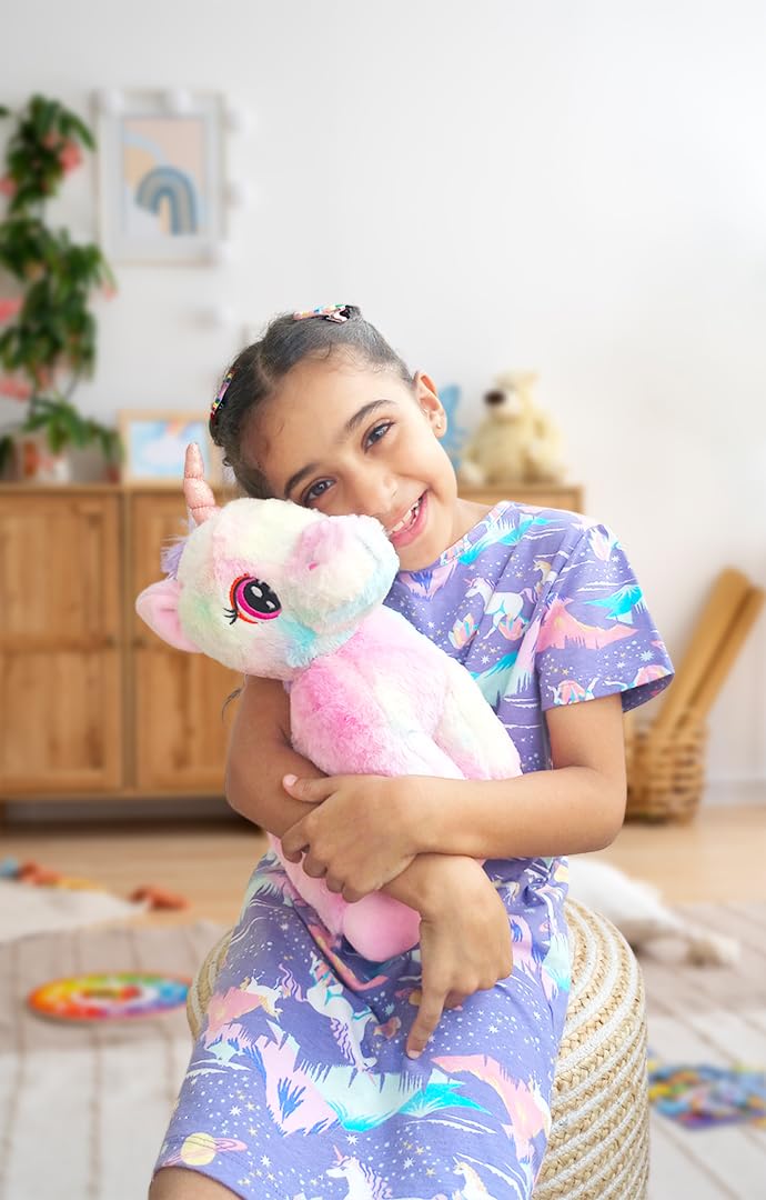 Mirada Enchanting Multicolor Unicorn Soft Toy – 32cm | Magical Plush Stuffed Animal for Girls & Kids | Floppy, Glittery & Super Soft with Sparkling Horn | Perfect Birthday or Festival Gift - Image 3