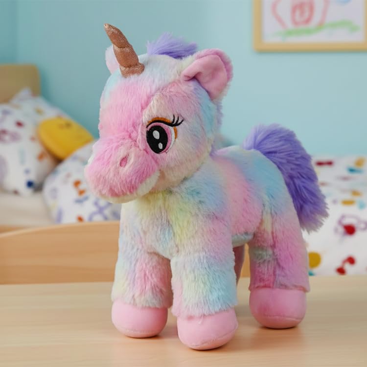 Mirada Enchanting Multicolor Unicorn Soft Toy – 32cm | Magical Plush Stuffed Animal for Girls & Kids | Floppy, Glittery & Super Soft with Sparkling Horn | Perfect Birthday or Festival Gift - Image 2