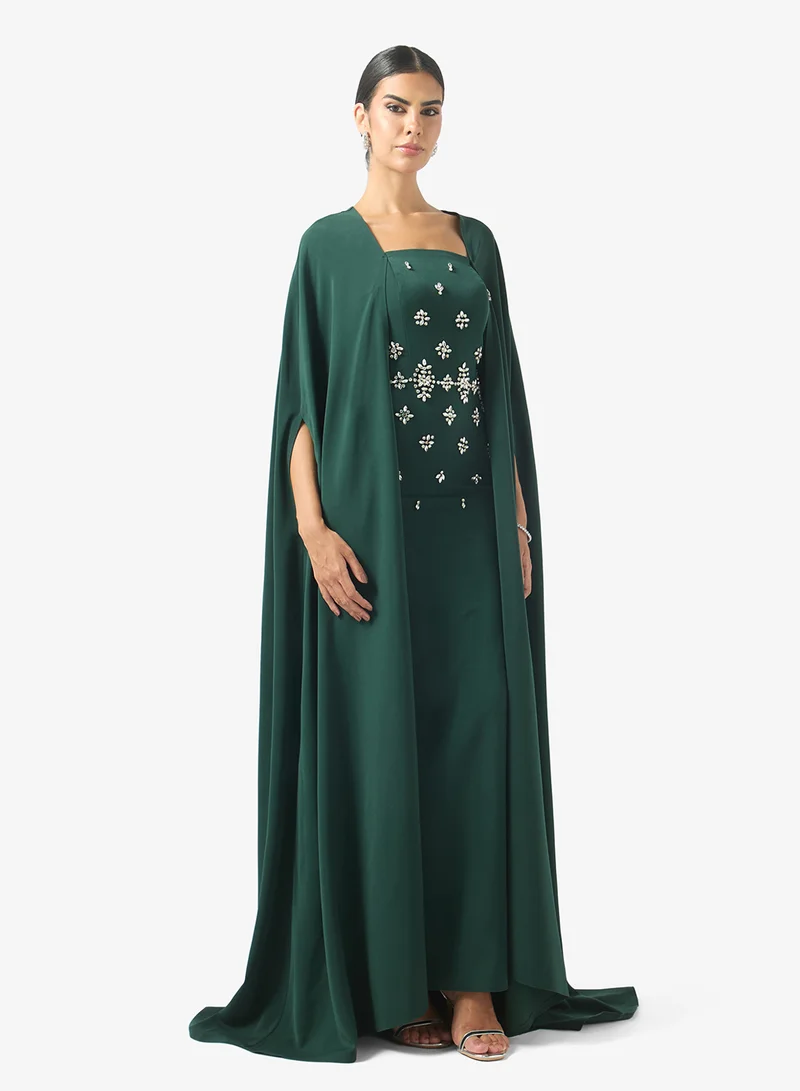 Akadia Fashion Two Pcs Crystal Cape Set