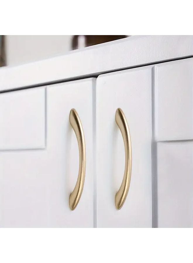 2pcs Golden Curved Cabinet Door Handles Modern Minimalist ABS Plastic Hardware Easy Installation - Image 4