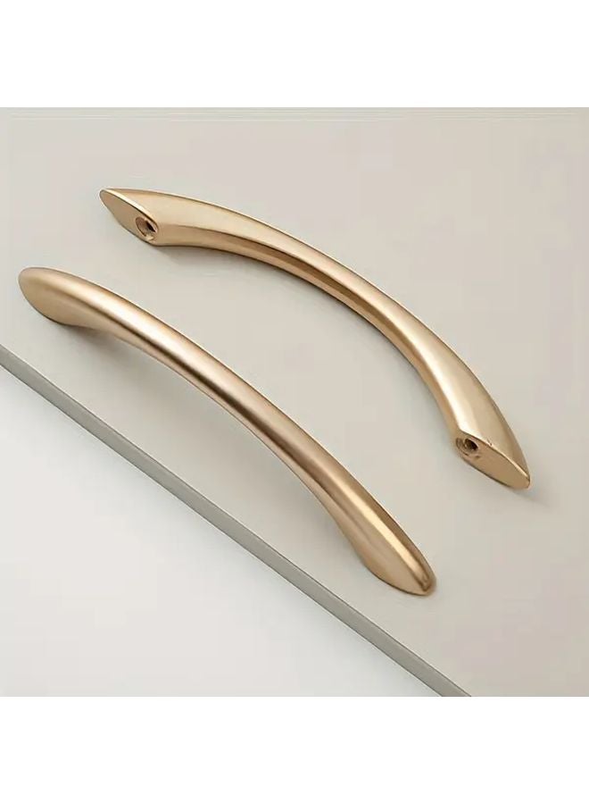 2pcs Golden Curved Cabinet Door Handles Modern Minimalist ABS Plastic Hardware Easy Installation - Image 2