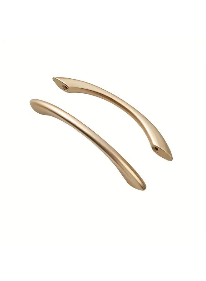 2pcs Golden Curved Cabinet Door Handles Modern Minimalist ABS Plastic Hardware Easy Installation - Image 5