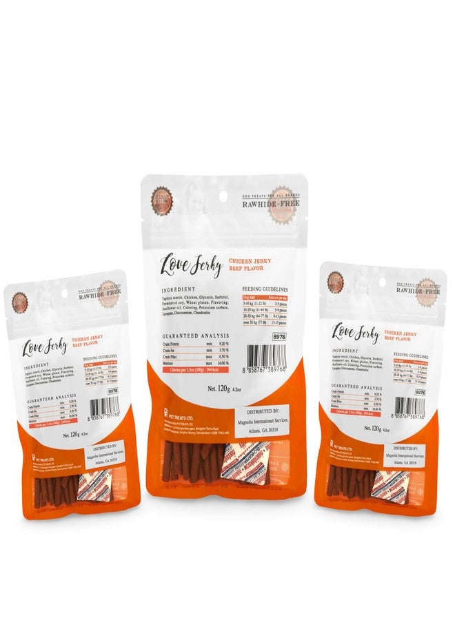 Rena's Recipe Love Jerky (Beef Flavor) Soft Chicken Stick with Glucosamine/Chondroitin (Joints) and Lycopene (Antioxidant) - Image 2