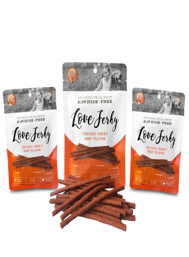 Rena's Recipe Love Jerky (Beef Flavor) Soft Chicken Stick with Glucosamine/Chondroitin (Joints) and Lycopene (Antioxidant) - Image 1