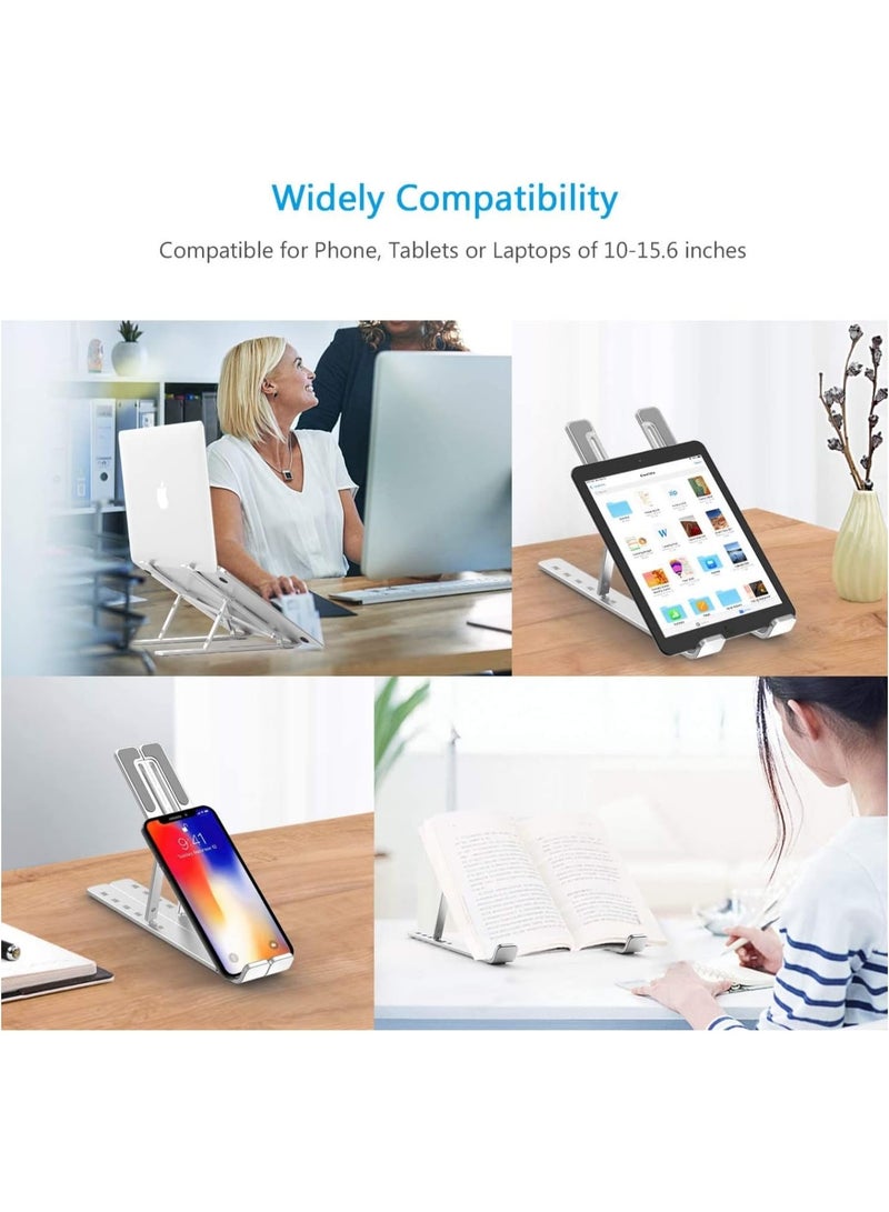 Beauenty Laptop Stand for Desk, Adjustable Laptop Riser ABS+Silicone Foldable Portable Laptop Holder, Ventilated Cooling Notebook Stand for MacBook Pro Air, Lenovo, Dell, HP, Laptops,Tablet - Image 3