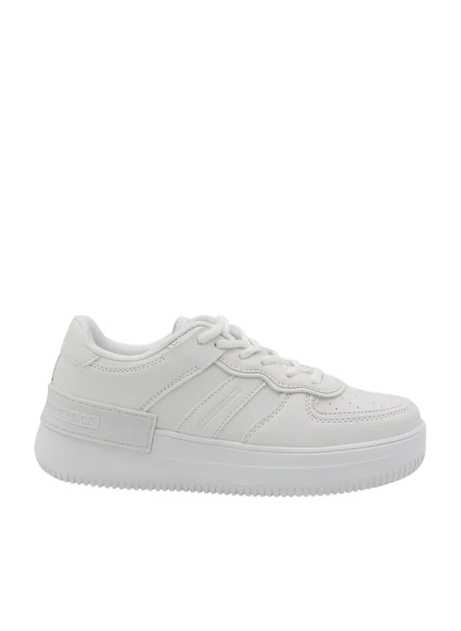 لامبرجاك Lumberjack Freya Style Women Sneakers White – Lightweight Breathable Casual Shoes, Comfortable Lace-Up Everyday Footwear for Ladies