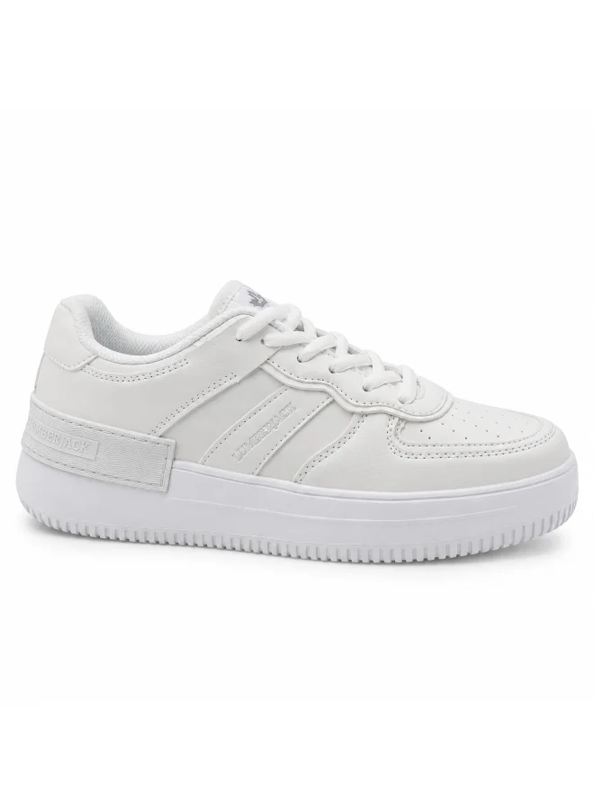 لامبرجاك Lumberjack Freya Style Women Sneakers White – Lightweight Breathable Casual Shoes, Comfortable Lace-Up Everyday Footwear for Ladies