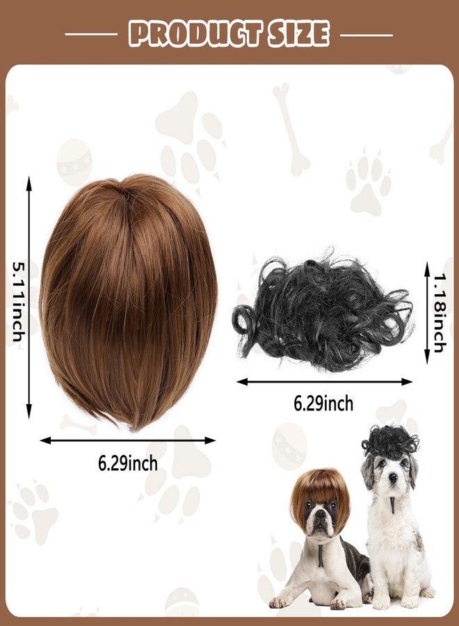 HOWWFALY Dog Costume Cat Apparel Dog Toys Curly Braids Headgear Wigs Styling Cute Funny Pet Hair Accessories Decoration for Halloween, Christmas, Parties (Black) - Image 2