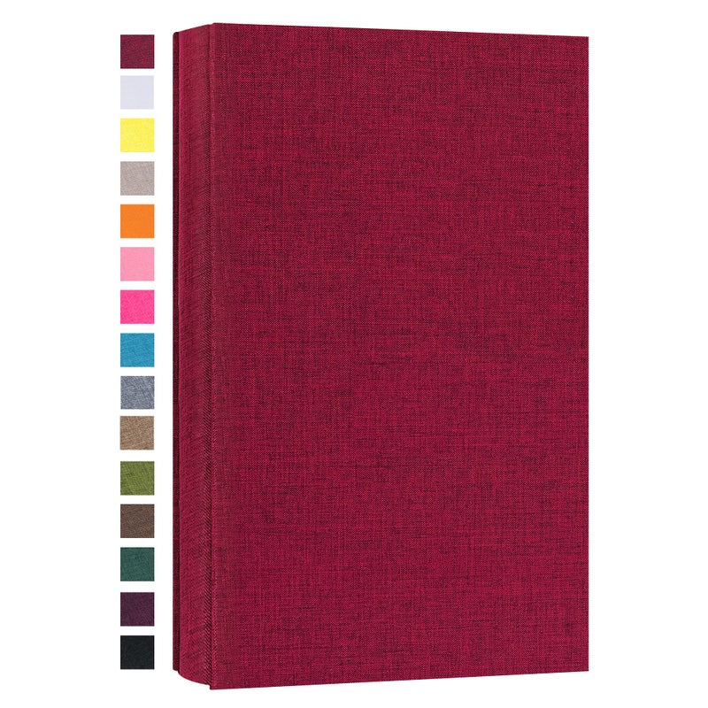 potricher Photo Album for 4x6 300 Horizontal Pockets Linen Cover Small Capacity Picture Book for Family Wedding Baby and Anniversary Red