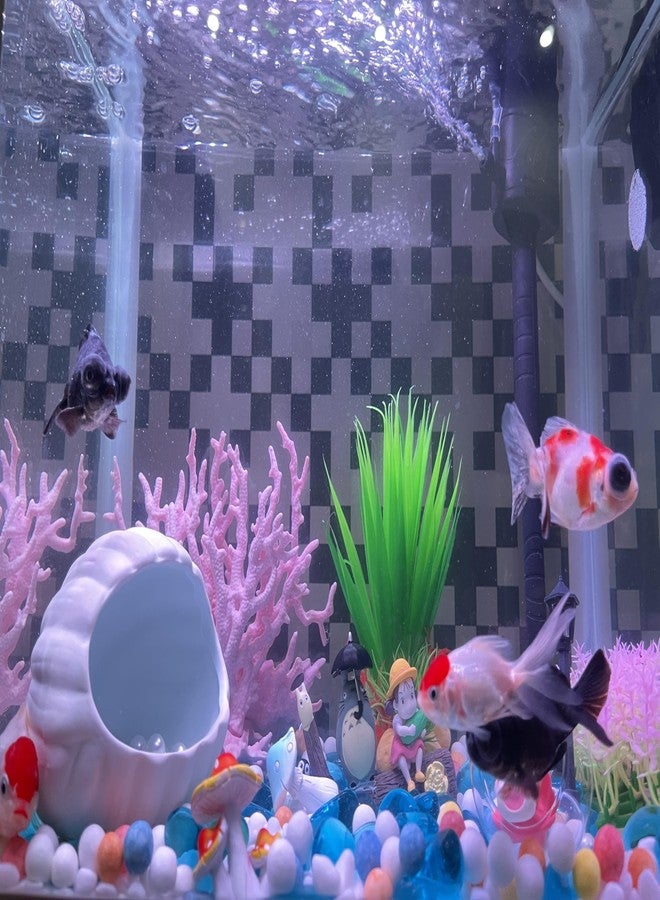 YZHZOM Mermaids Fish Tank Decorations Set - 8 Pieces, Artificial Plastic Plants, Aquarium Decor - Image 4