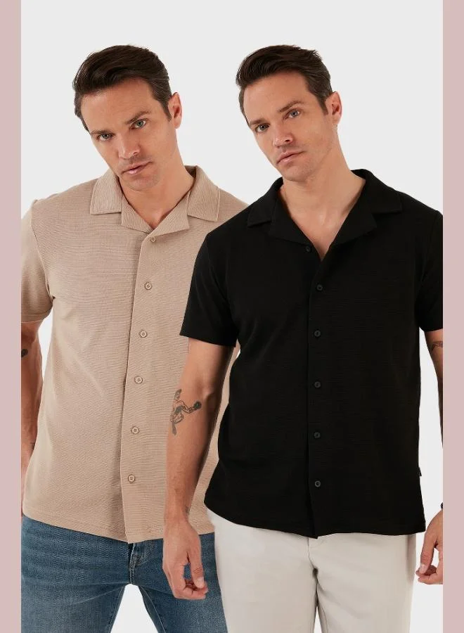 Buratti Buratti Cotton Regular Fit Short Sleeve 2-Pack Shirt Men's SHIRT 5902640S2