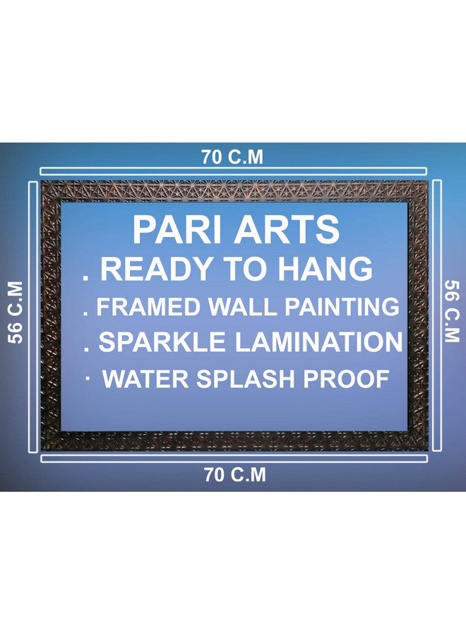 PARI ARTS PARI ARTS Beautiful Vastu Sunrise Waterfall with Special Effects Sparkle Lamination and Synthetic Solid Wooden Frame Wall Painting (Multicolour, 56cm x 70cm, ph0013) - Image 4