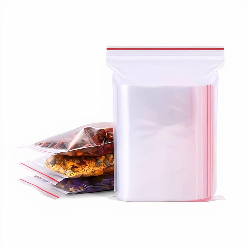 Freshwind Ziplock Pouch Bags Covers size 8 10 inches pieces pack Transparent ReusableResealable Zipseal Ziplock BagsTransperent Plastic PACK OF 300 - Image 1