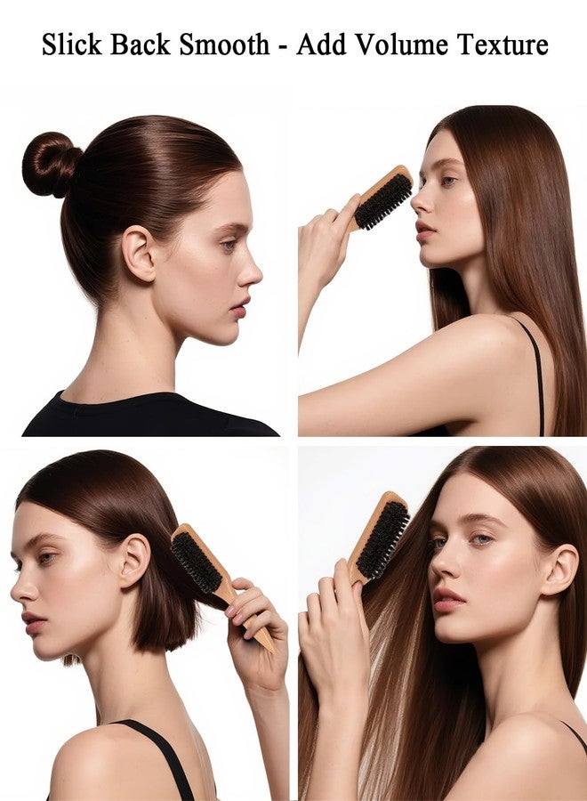 ANWOOR Slick Back Hair Brush & Hair Wax Stick: Tame Flyaways, Smooth Frizz, Edge Control & Sleek Ponytails, Buns - Boar Bristle Brush for Fine to Meidum Women & Men Hair - Styling Accessories for Girls, Kids - Image 3