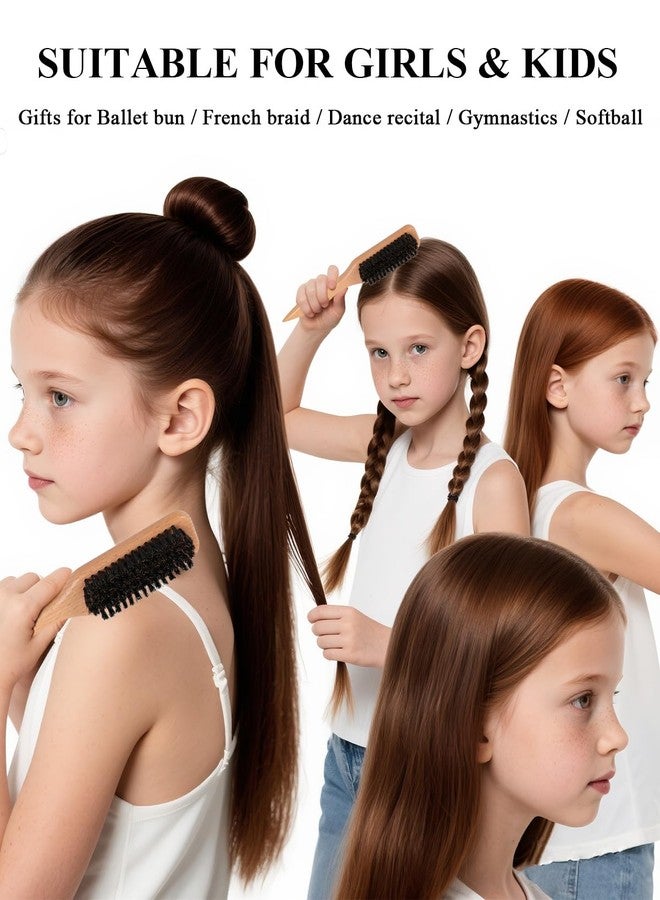 ANWOOR Slick Back Hair Brush & Hair Wax Stick: Tame Flyaways, Smooth Frizz, Edge Control & Sleek Ponytails, Buns - Boar Bristle Brush for Fine to Meidum Women & Men Hair - Styling Accessories for Girls, Kids - Image 4