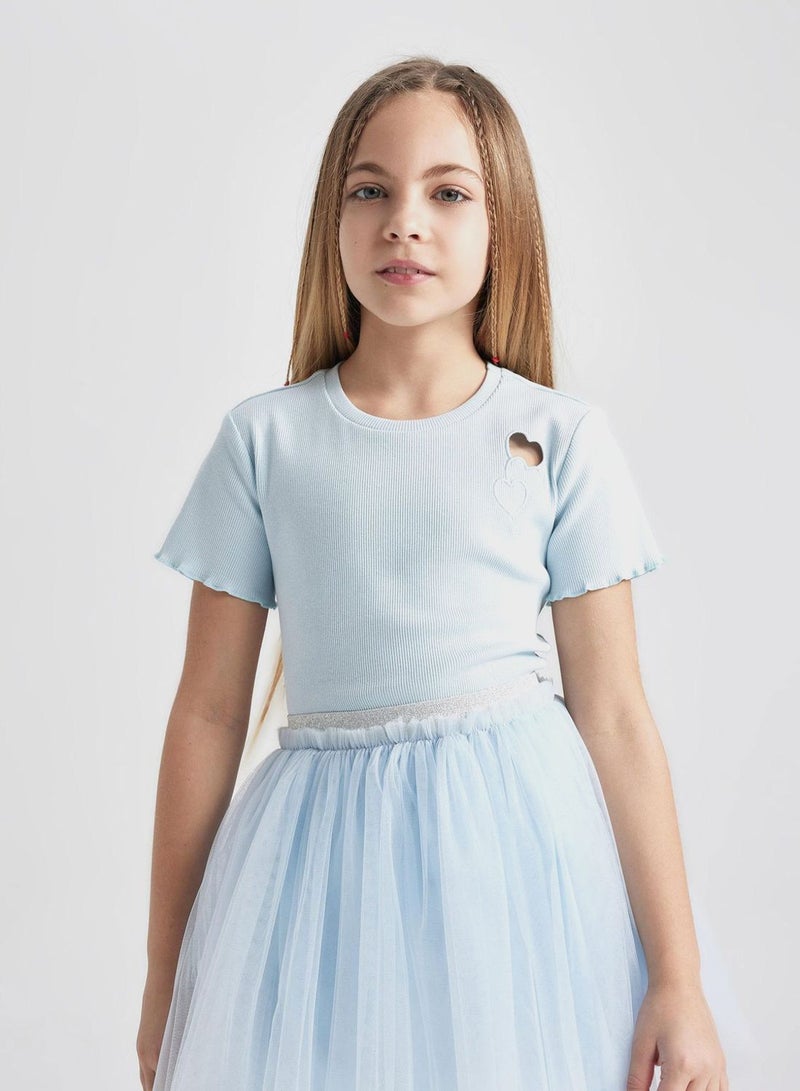 DeFacto Slim Fit Embroidered Short Sleeve T-Shirt  - Image 1