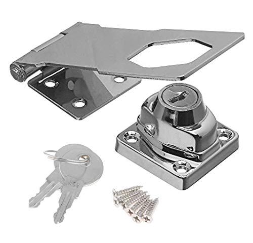 dingchi Door Lock, Clasp Buckle Vintage Door Lock, Locker Cabinet Lock Door Locker Home Lock Buckle from Hole,Safety Locking Hasp w/Screws - Image 2