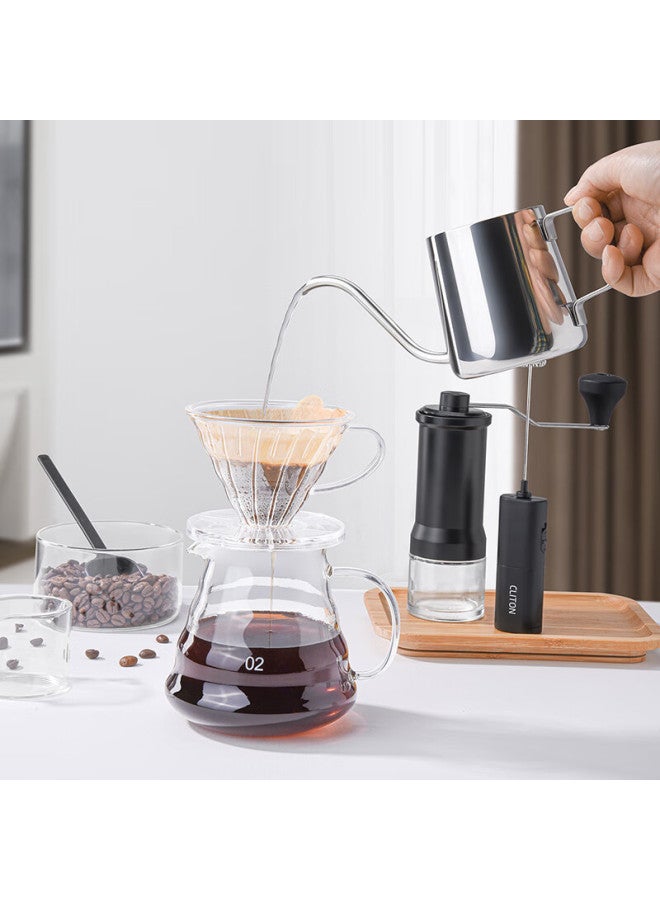 Cliton Hand-crank Coffee Grinder, Portable Coffee Maker, Coffee Pot, Coffee Filter Cup, Pour-over Kettle Set - Image 5