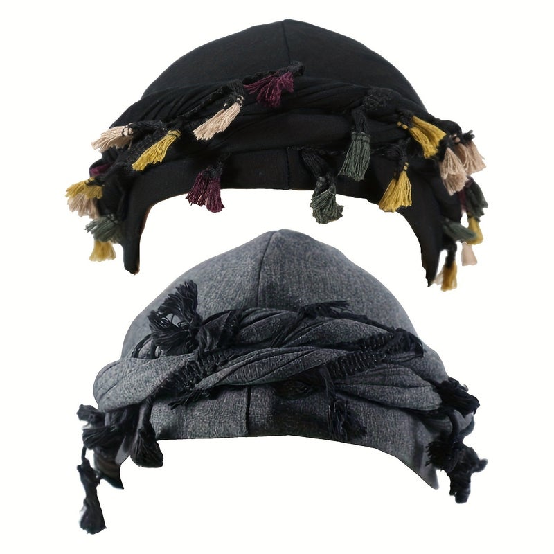 2-Piece Retro Tassel Headband and Pirate Hat Set - Image 5