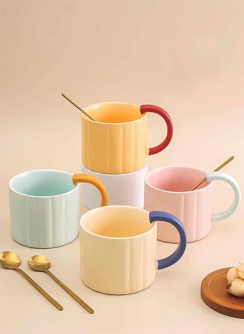 كوب سيراميك بتصميم متخصص، كوب قهوة عالي المظهر للفتيات، كوب الإفطار، كوب للشرب في المكتب - Image 5