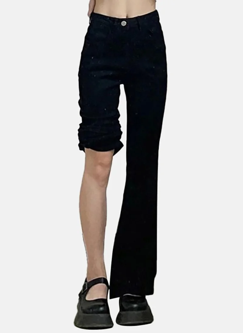 يونيكي Black Solid Mid Rise Skinny Fit Bootcut & Flared Jeans