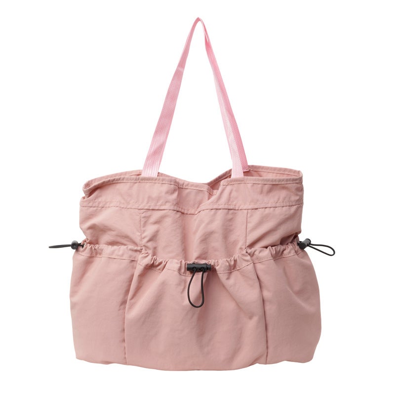 2024 Niche Casual Washed Cloth Bag For Women, Fashionable Pleated Drawstring Shoulder Bag For Women, Multi-Flap Pocket Pants Satchel Armpit Bag - Image 1