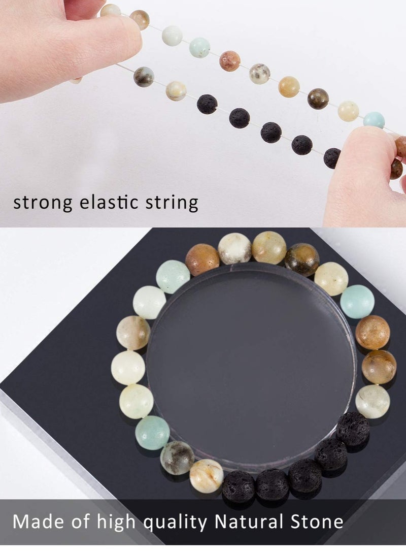 6 Pcs Chakra Bracelets for Women Lava Stone Bead and Healing Stones 8mm Crystal Yoga Beaded Essential Oil Diffuser Friendship Gifts - Image 2