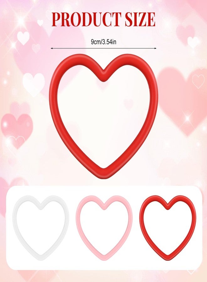 Vinsot 24 Pcs Heart Shaped Bracelets Silicone Heart Bracelets 3 Colors Love Rubber Wristbands Accessories Wedding Party Favors - Image 2