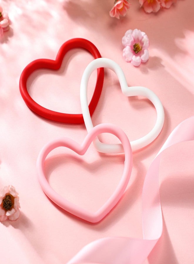 Vinsot 24 Pcs Heart Shaped Bracelets Silicone Heart Bracelets 3 Colors Love Rubber Wristbands Accessories Wedding Party Favors - Image 4