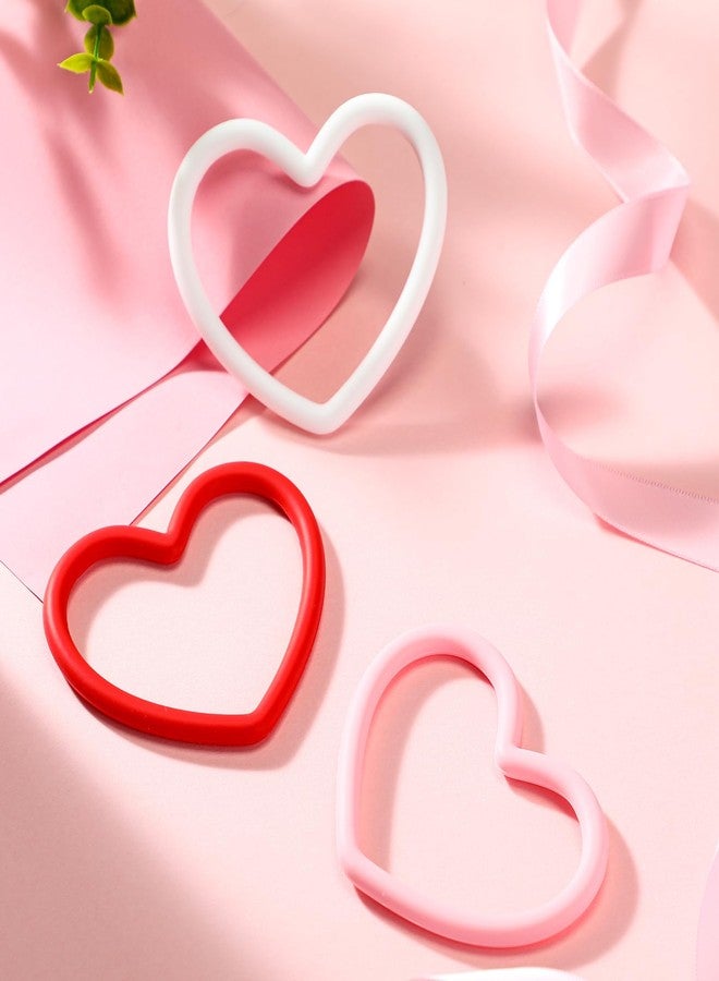 Vinsot 24 Pcs Heart Shaped Bracelets Silicone Heart Bracelets 3 Colors Love Rubber Wristbands Accessories Wedding Party Favors - Image 3
