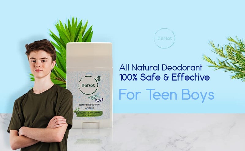 BeNat All Natural Deodorant For Teen Boys 100% Natural Aluminum-Free Carcinogen Free Kids Deodorant For Boys Clinically Proven To Be Safe For Children and Teenagers - Image 2