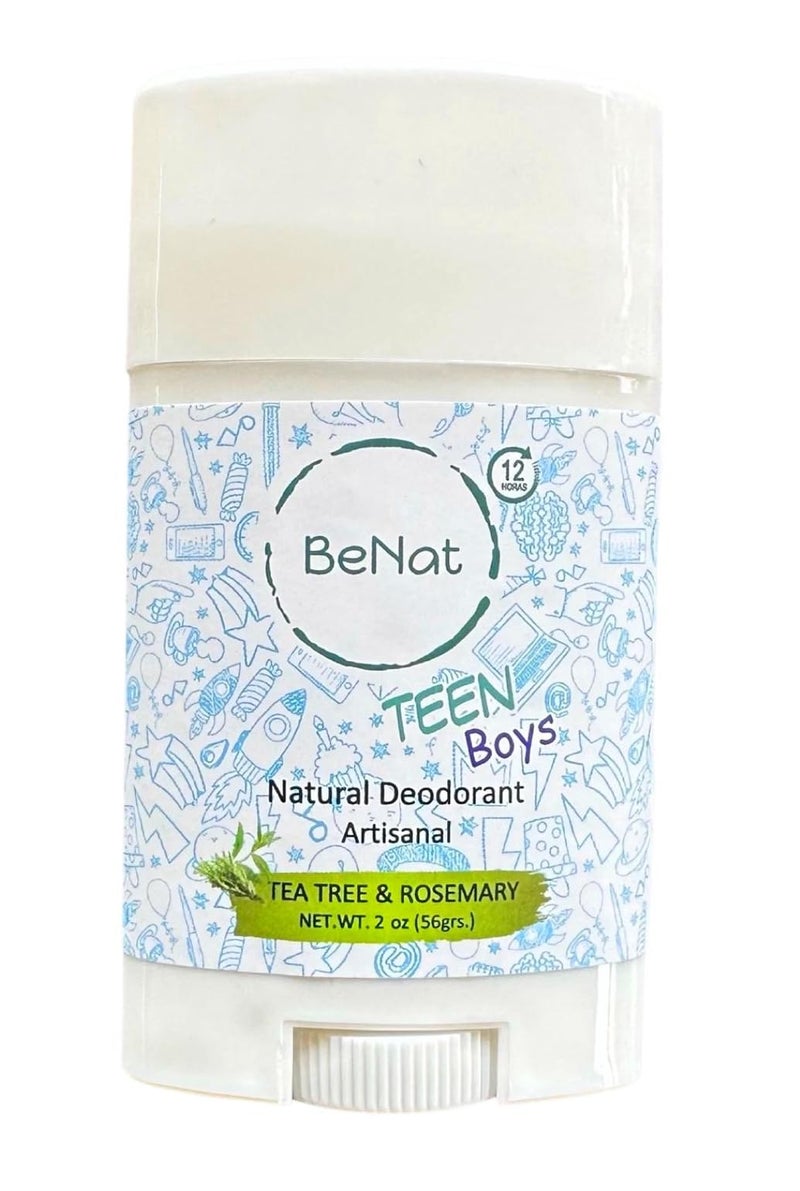 BeNat All Natural Deodorant For Teen Boys 100% Natural Aluminum-Free Carcinogen Free Kids Deodorant For Boys Clinically Proven To Be Safe For Children and Teenagers - Image 1