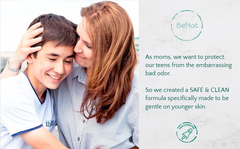 BeNat All Natural Deodorant For Teen Boys 100% Natural Aluminum-Free Carcinogen Free Kids Deodorant For Boys Clinically Proven To Be Safe For Children and Teenagers - Image 3