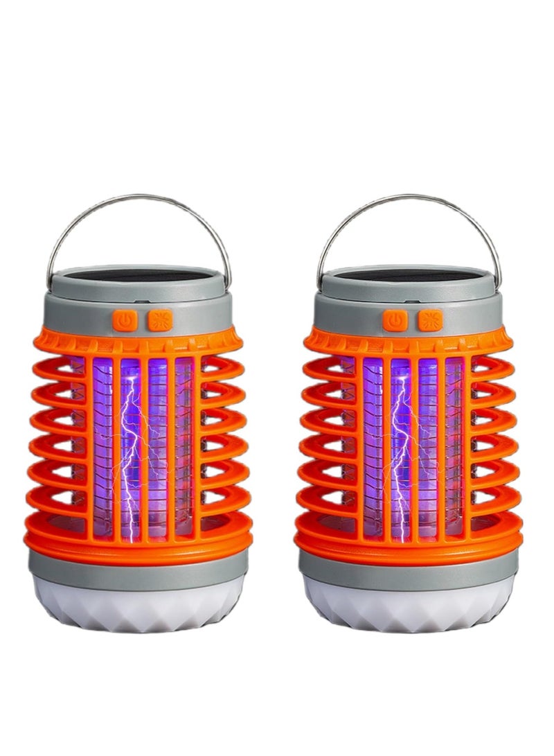 SYOSI 2024New Mosquito Zapper Solar Bug Zapper Light Bulb 3 in 1 Mosquitoes Zapper USB Rechargeable Camping Light IPX6 Waterproof Portable Zap Tek Bug Zapper Outdoor  Indoor 2 Pack - Image 1