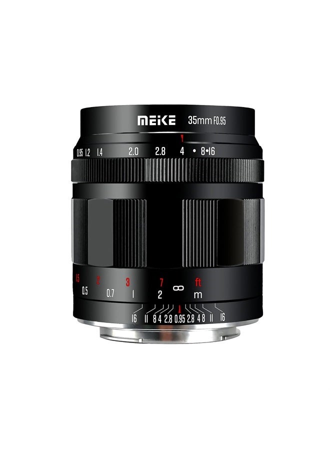 Meike 35mm f0.95 Large Aperture Manual Focus Lens Compatible with Panasonic Lumix M43 MFT Mount Digital Mirrorless Cameras GH3 GH4 GH5 GH6,etc - Image 1