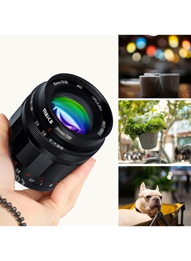 Meike 35mm f0.95 Large Aperture Manual Focus Lens Compatible with Panasonic Lumix M43 MFT Mount Digital Mirrorless Cameras GH3 GH4 GH5 GH6,etc - Image 4