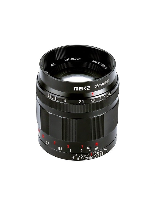 Meike 35mm f0.95 Large Aperture Manual Focus Lens Compatible with Panasonic Lumix M43 MFT Mount Digital Mirrorless Cameras GH3 GH4 GH5 GH6,etc - Image 2