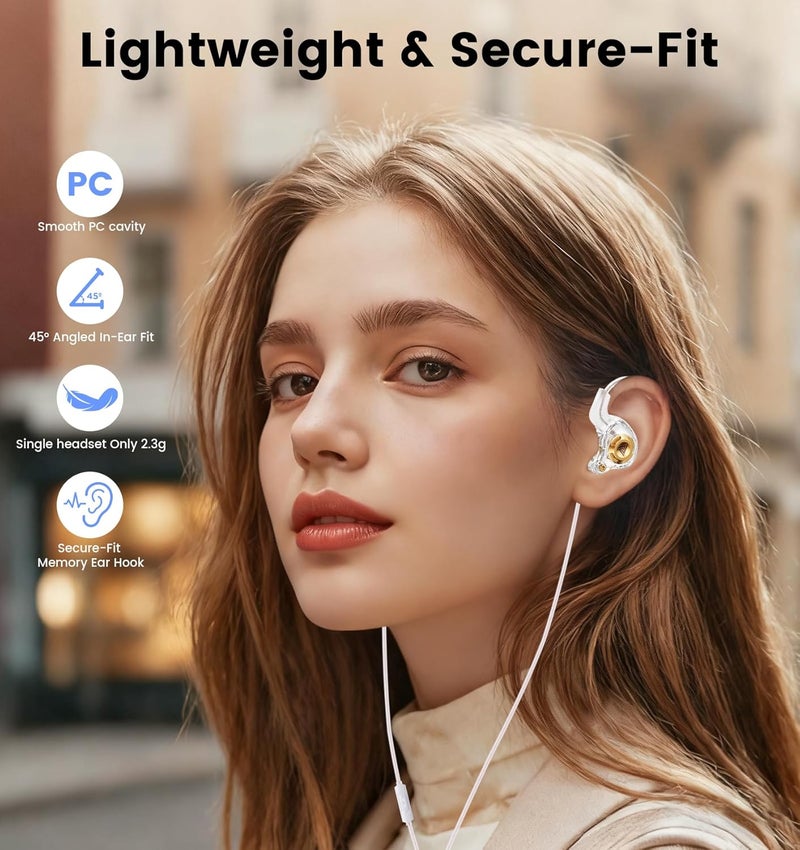 Jacuate Wired Gaming Headphones IEM Earphones with 1DD，QKZ Ak6 SRS in Ear Monitor, HiFi Earbuds, Crystal Clear Hi-Res Sound with Microphone&New 11mm Dynamic Driver for Gaming,Video Musicians, Singers - Image 2