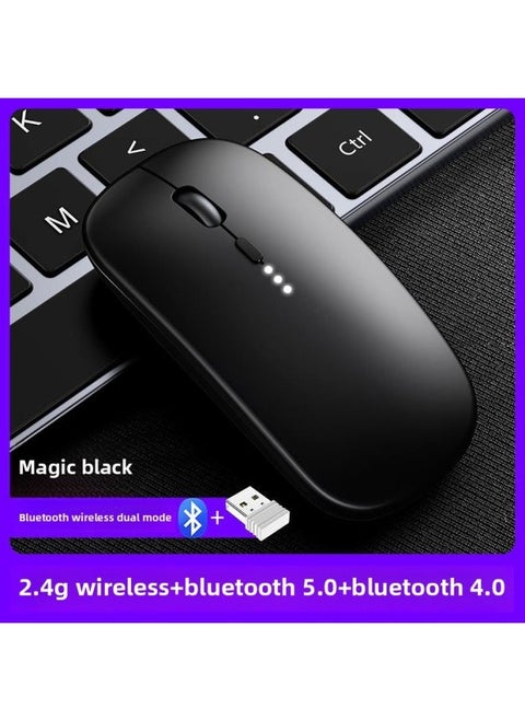 Wireless Mouse Charging Mute Bluetooth Dual-mode Office Laptop External Unlimited Mouse Smart Silent-Specification:Black-bluetooth Wireless Dual Mode [2.4g Wireless + Bluetooth 5.0 + Bluetooth 4.0]