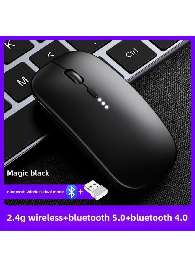 Generic - Wireless Mouse Charging Mute Bluetooth Dual-mode Office Laptop External Unlimited Mouse Smart Silent-Specification:Black-bluetooth Wireless Dual Mode [2.4g Wireless + Bluetooth 5.0 + Bluetooth 4.0] - Image 1