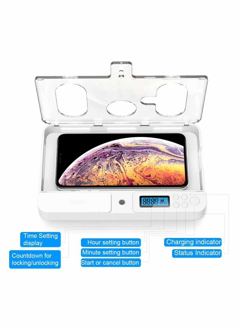 Upgraded Portable Smart Auto Phone Timer Lock Box for iPhone and Android Phones Self Control Locker to Prevent Excessive Games Mobile Addiction Kids Students Adults  - Image 4