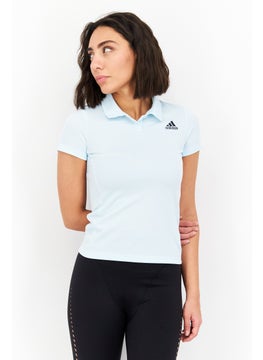 Adidas Women Sportswear Fit Short Sleeve Golf Polo Shirts, Blue  - Image 1