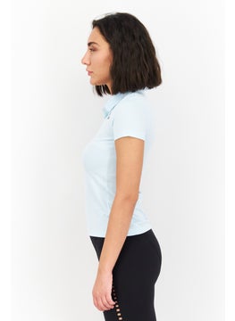 Adidas Women Sportswear Fit Short Sleeve Golf Polo Shirts, Blue  - Image 2