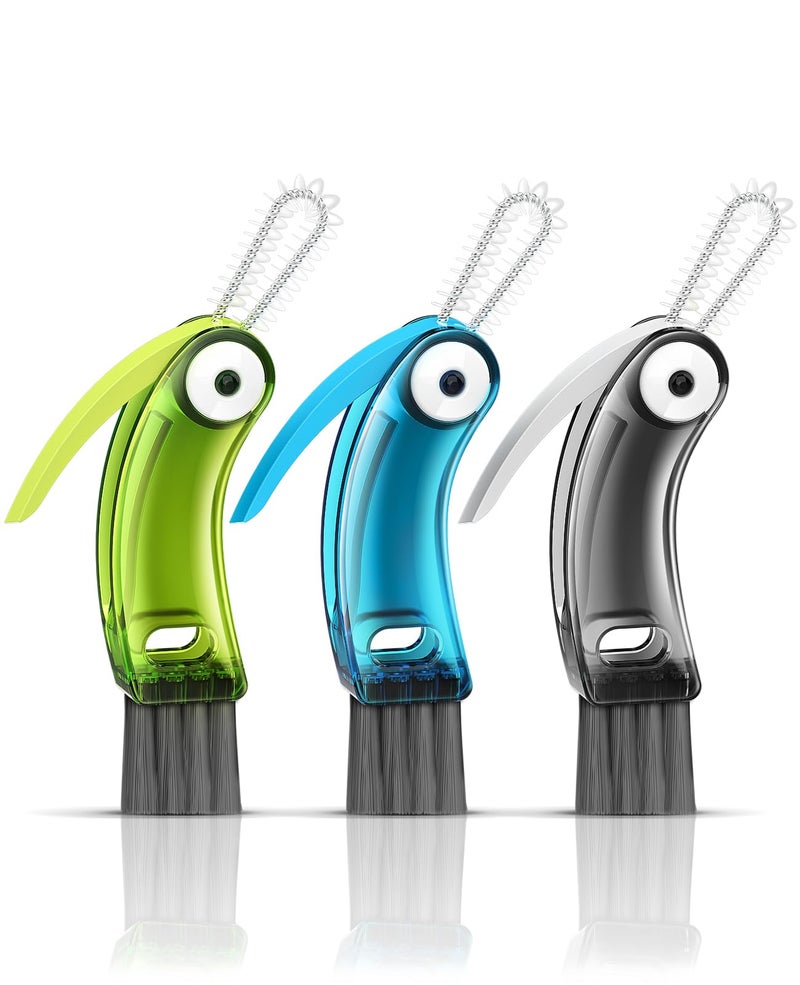 Fwomucl 3 in 1 Cup Lid Cleaning Brush 3 PCS Home Kitchen Multifunctional Cleaning Brush Set Gap Cleaner Brushs and Portable Travel Bottle Lid Cleaner Tools Multicolor - Image 3