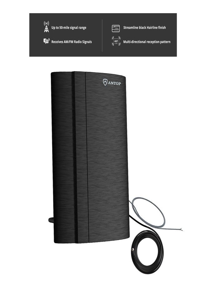 ANTOP FM Antenna, Low Noise Amplified Digital AM/FM Indoor Radio Antenna, Suitable for Home Stereo Receivers, 50 Miles - Image 4