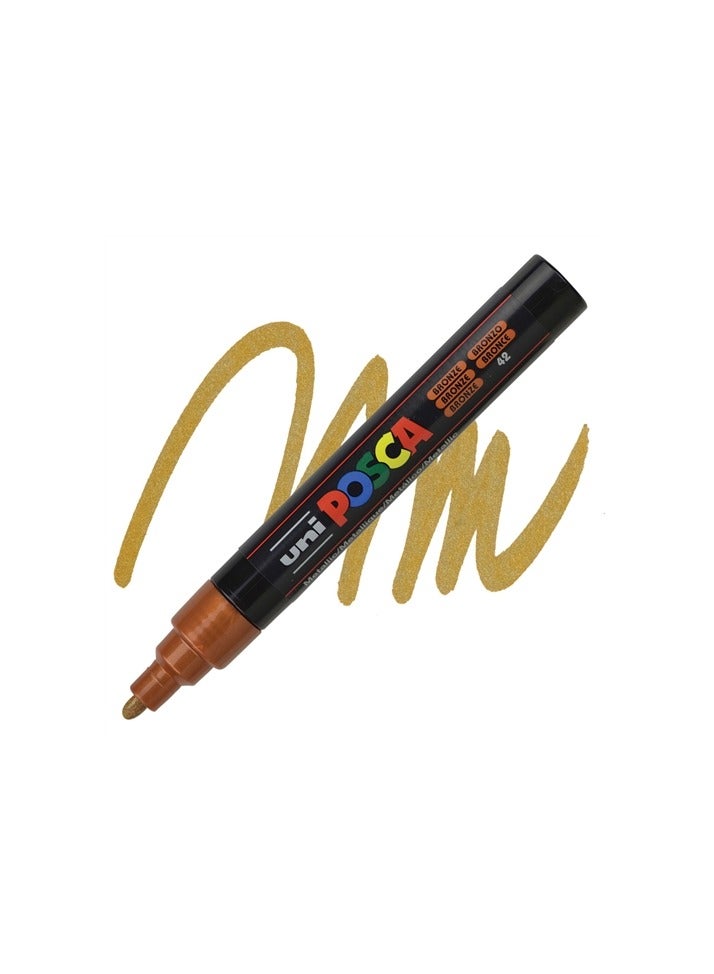 POSCA Paint Marker Medium Bullet Tip Bronze Ink - Image 2